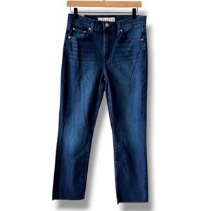 Frank & Eileen Jeans Womens 27 Dark Wash Raw Hem Cork Stretch Denim Midrise‎